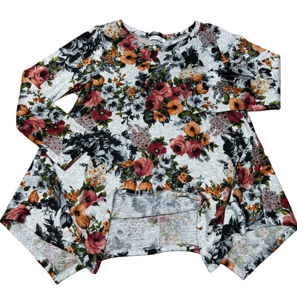Green Avenue Los Angeles Womens Floral Long Sleeve Top Size Large